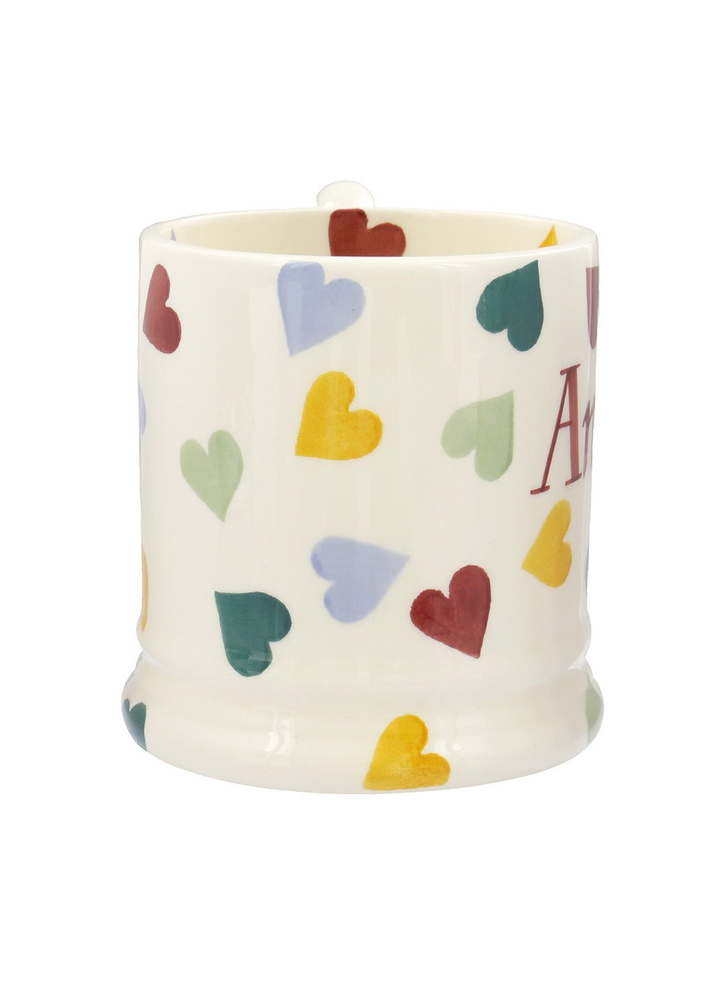 Personalised Polka Hearts 1/2 Pint Mug