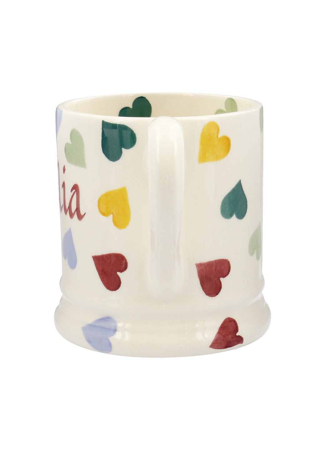 Personalised Polka Hearts 1/2 Pint Mug