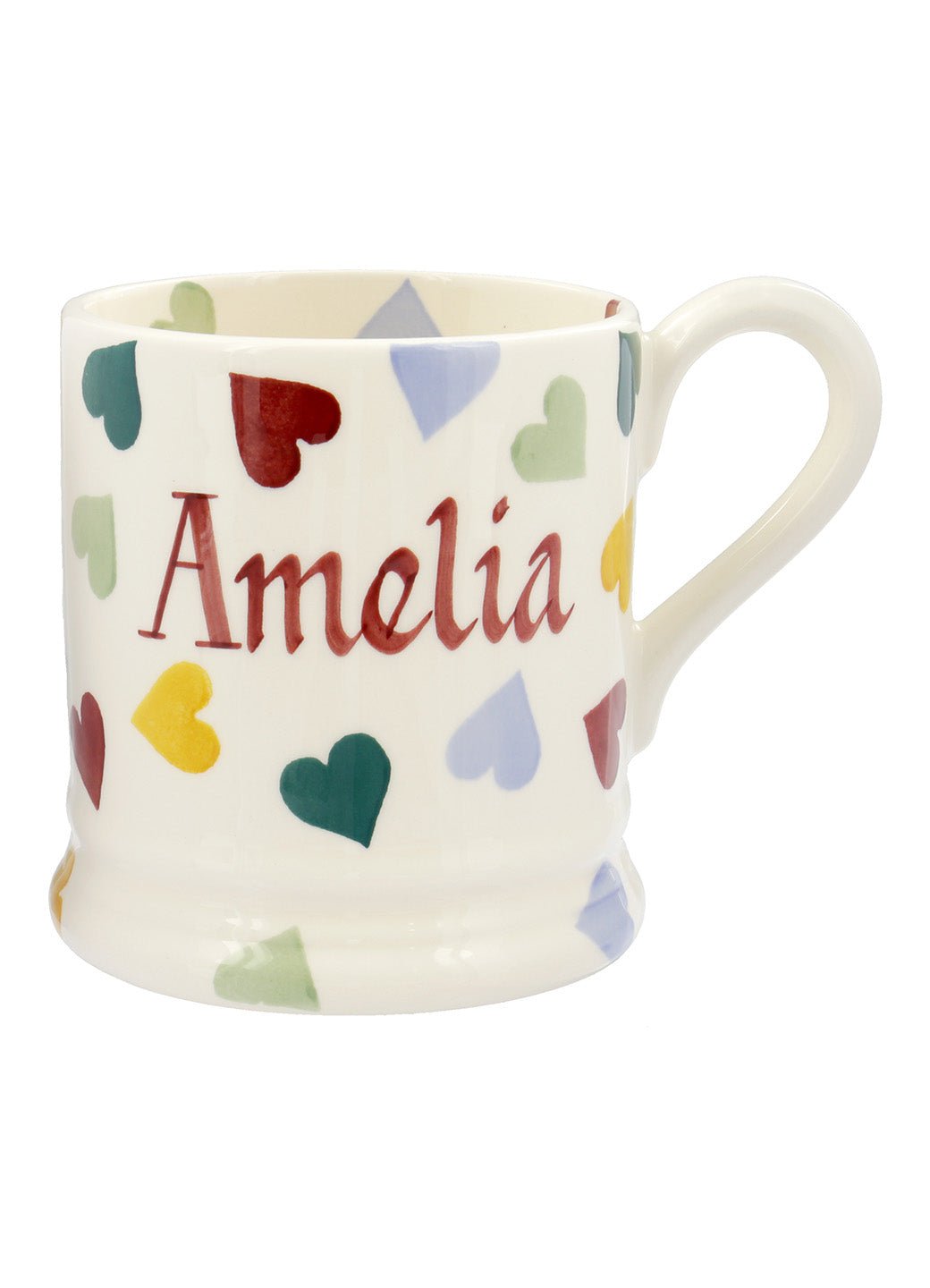 Personalised Polka Hearts 1/2 Pint Mug