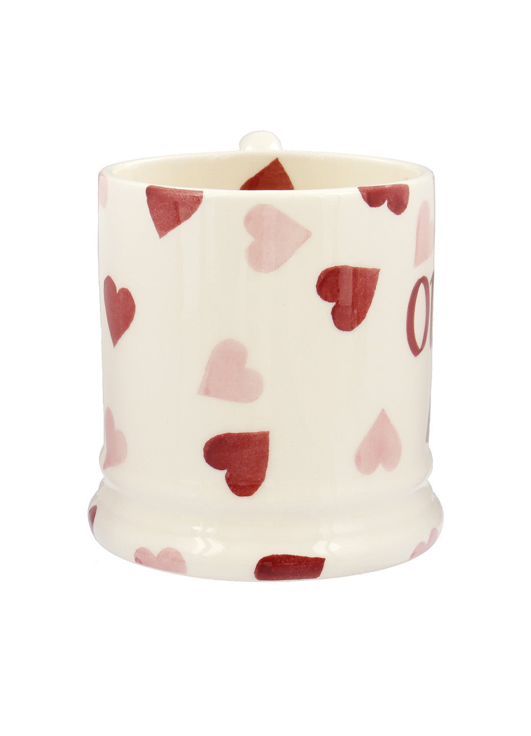 Personalised Pink Hearts 1/2 Pint Mug