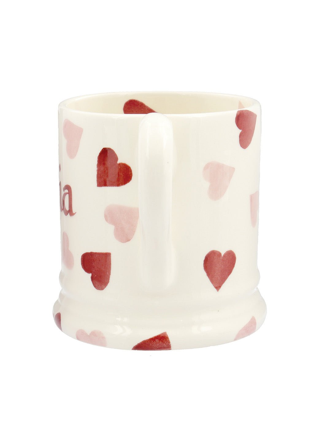 Personalised Pink Hearts 1/2 Pint Mug