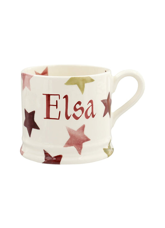 Personalised Pink & Gold Stars Small Mug