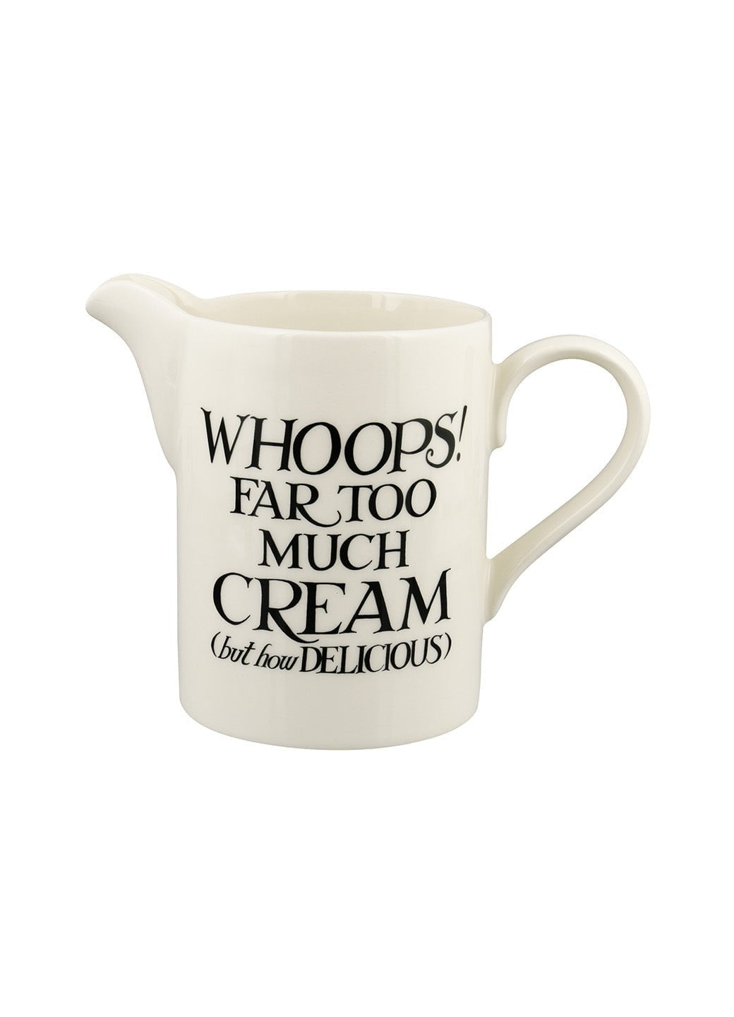 Seconds Black Toast Cream Medium Straight Jug
